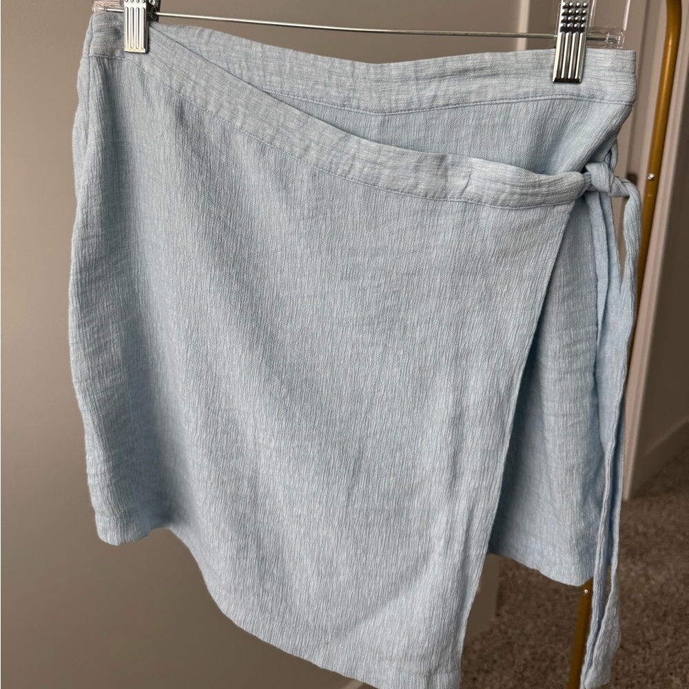 Ina Blue Wrap Mini Skirt Resort Style
